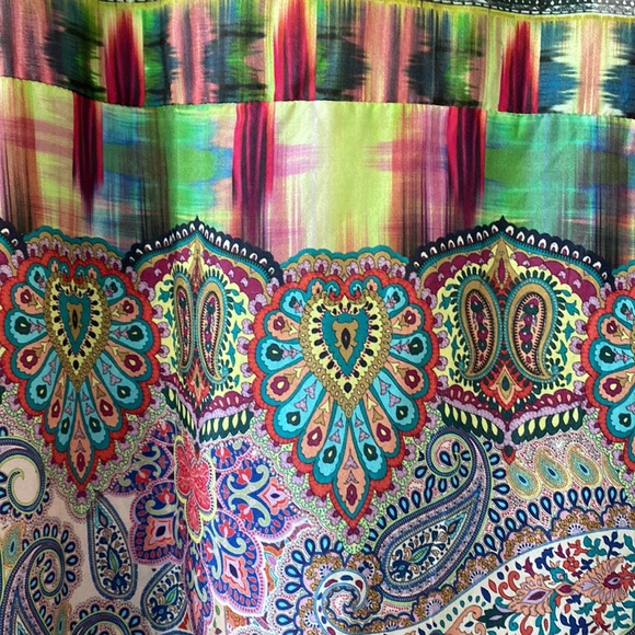 ⭐️NWT!⭐️Johnny Was Ikat/Paisley Print “Rose Flowy Tunic” OVERSIZED Washable Silk - Picture 12 of 16